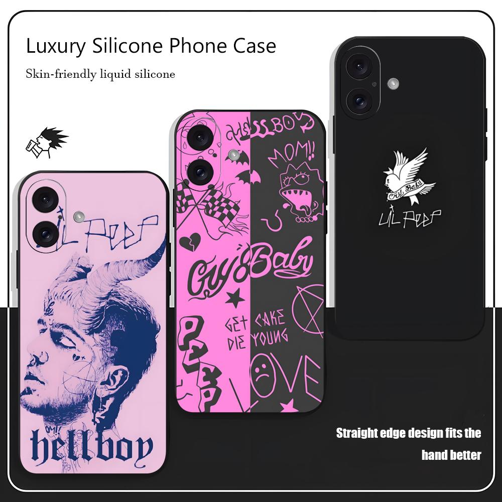 Phone Cases Black - L-Lil Peep Beroemde Ster Populaire Telefoonhoesje