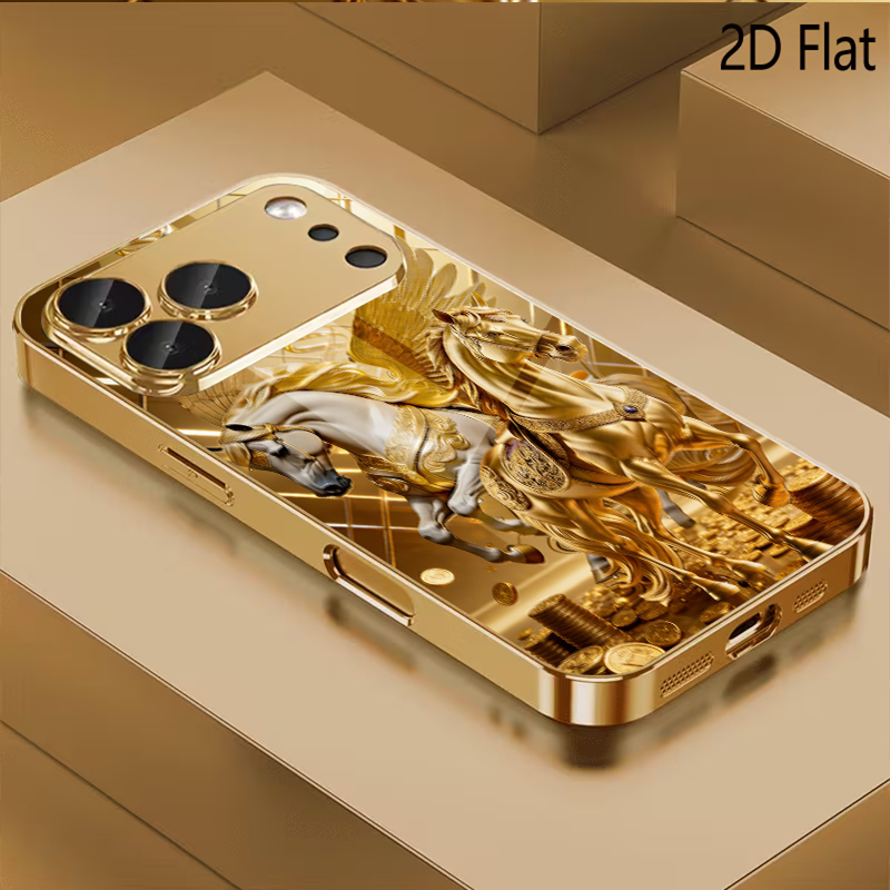 Phone Cases Horse - Twee paarden Patroon gehard glas ontwerp