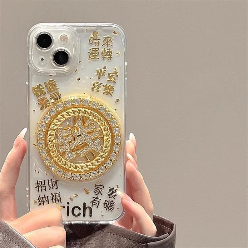 Phone Cases Arc - Creatieve Roterende Gouden Munt Transparante Telefoonhoes
