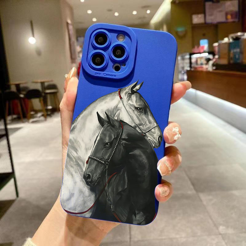 Phone Cases Horse - Vintage Zwart-Wit Paarden Telefoonhoesjes Voor Samsung