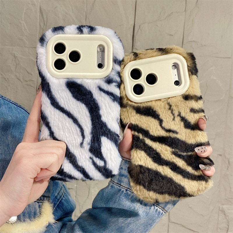 Phone Cases For Iphone 11 - Luxe zebra-patroon pluche telefoonhoesje voor iPhone
