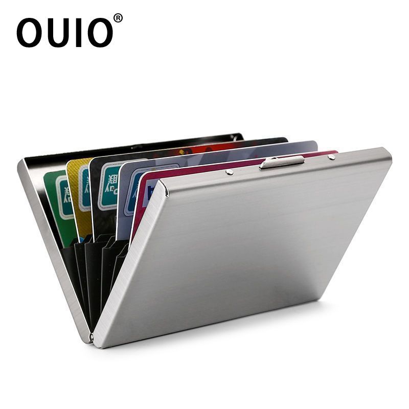 Card Holder Slim Case - OUIO ​ RFID-blokkerende roestvrijstalen kaarthouder -