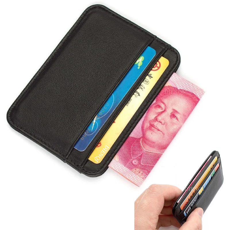 Card Holder Slim Case - Echt lederen bezoekkaarthouder Heren zakelijke identiteitskaart