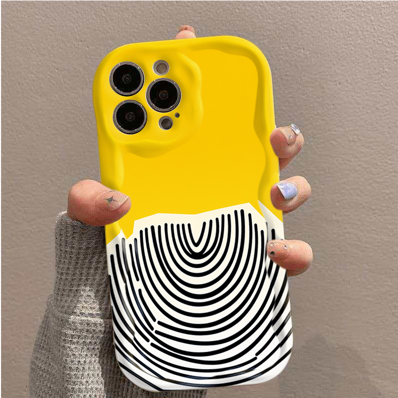 Phone Cases Arc - Zwart boogpatroon op gele achtergrond, eenvoudig