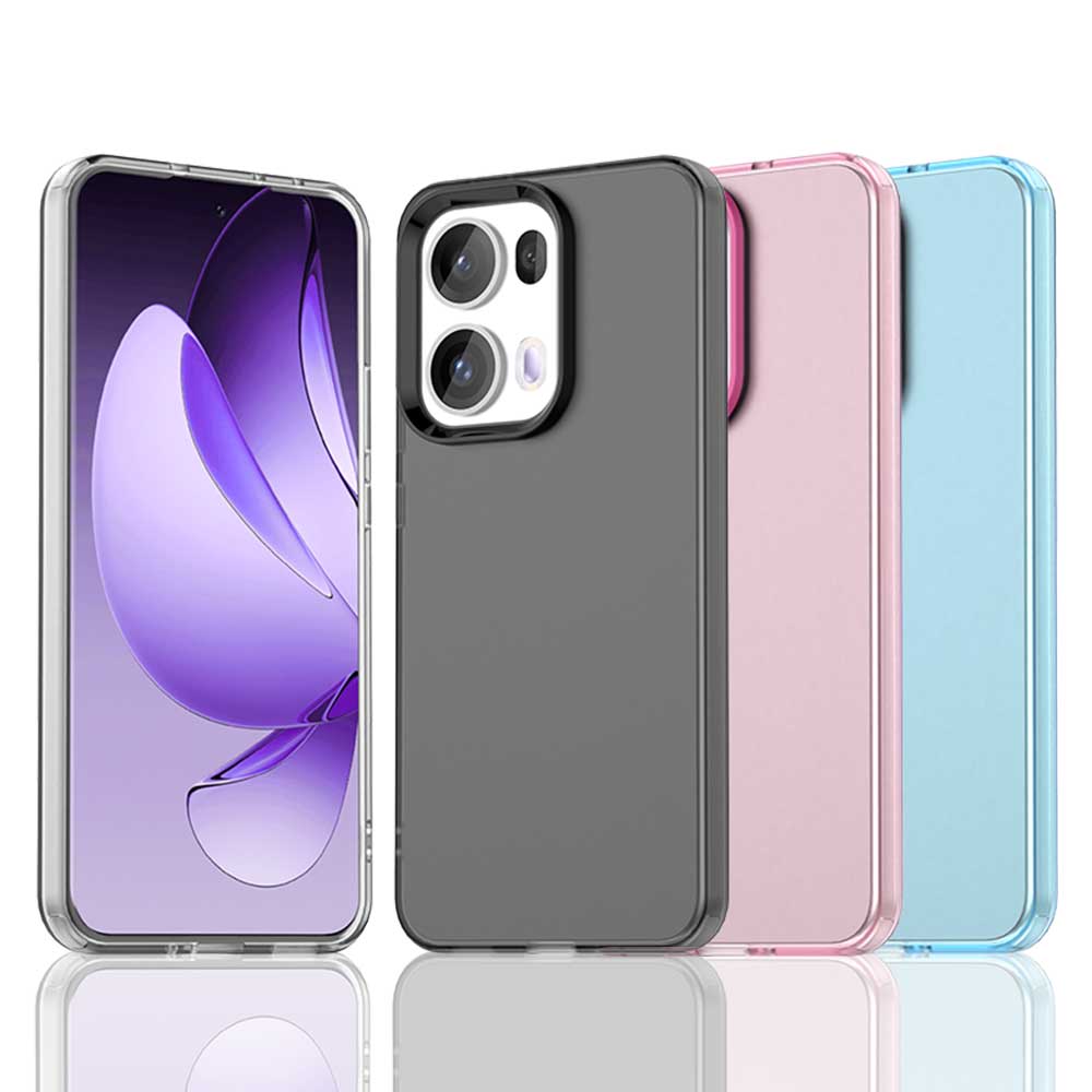 Oppo Reno 12 - Transparante siliconen bumperhoes in candykleur voor