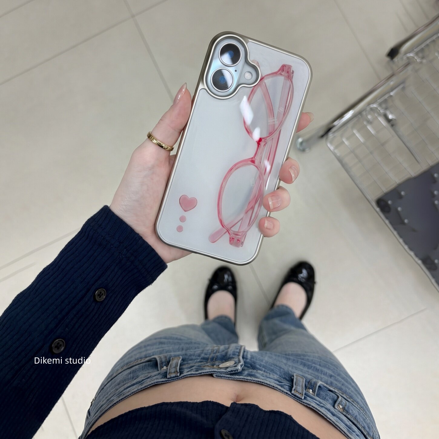 Phone Cases Girls - Koreaanse meisjeshart roze bril liefde HART