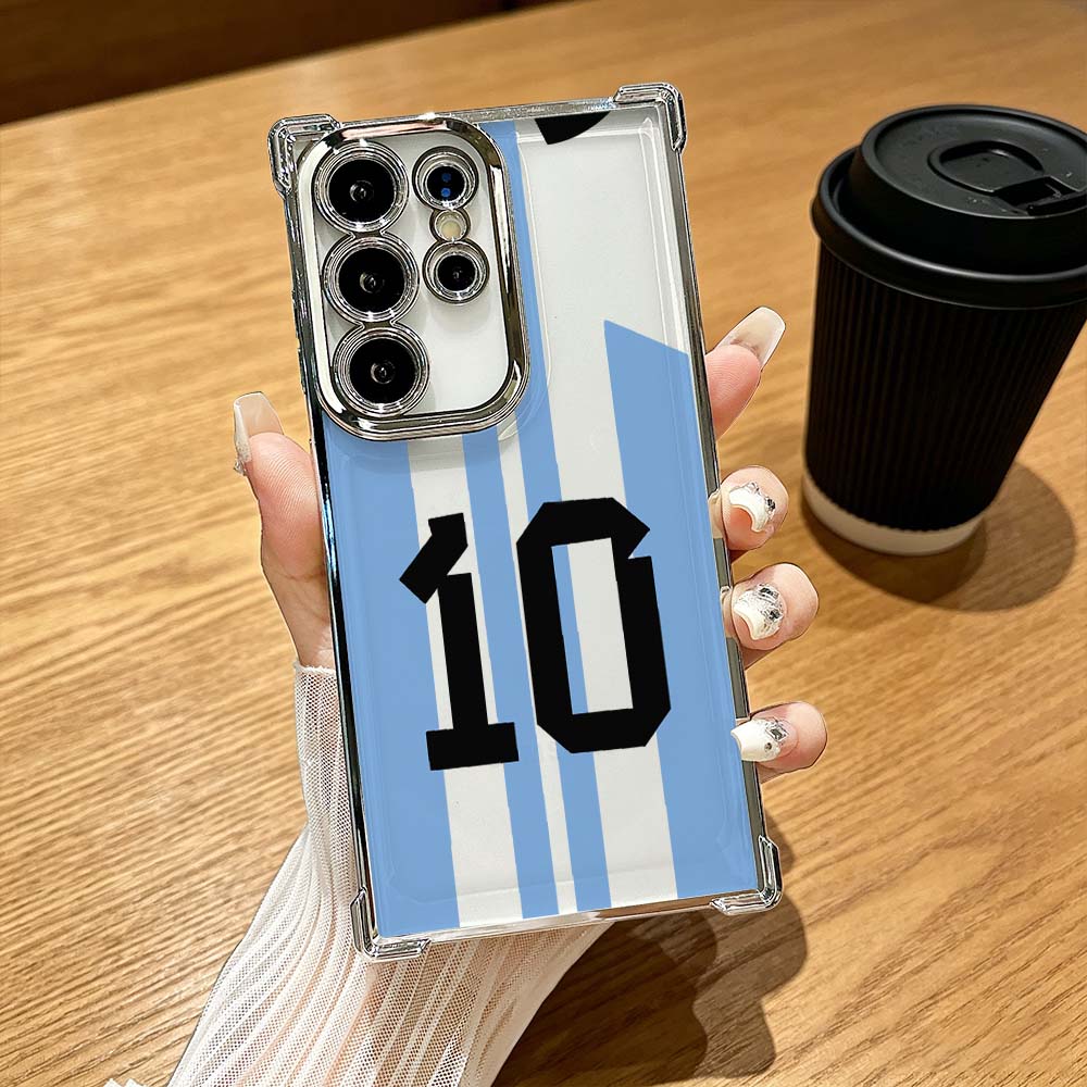 Phone Cases Jersey - Cartoon Blauw Nummer Jersey Telefoonhoesje Anti-Val
