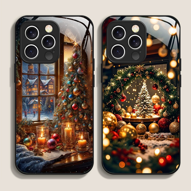 Phone Cases For Iphone 11 - Kerstboomcadeau Besneeuwde stad Landschap Creatieve telefoonhoes