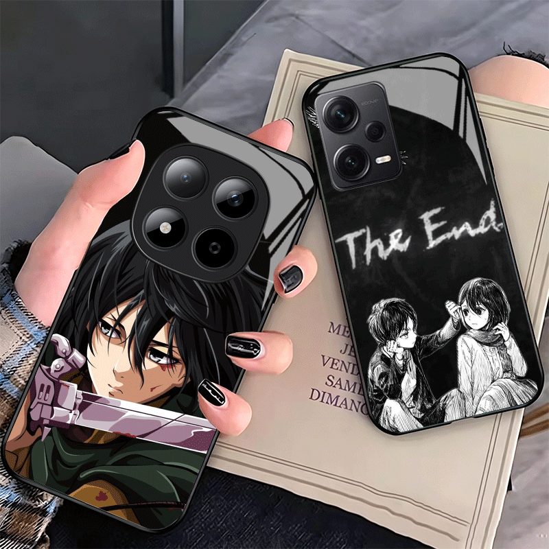 Phone Cases On Shein - A-Attack On T-Titan Mikasa Glazen Telefoonhoesje