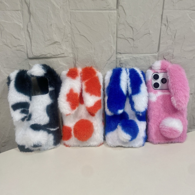 Phone Cases For Iphone 11 - Schattige konijnenprint pluche telefoonhoesjes voor iPhone