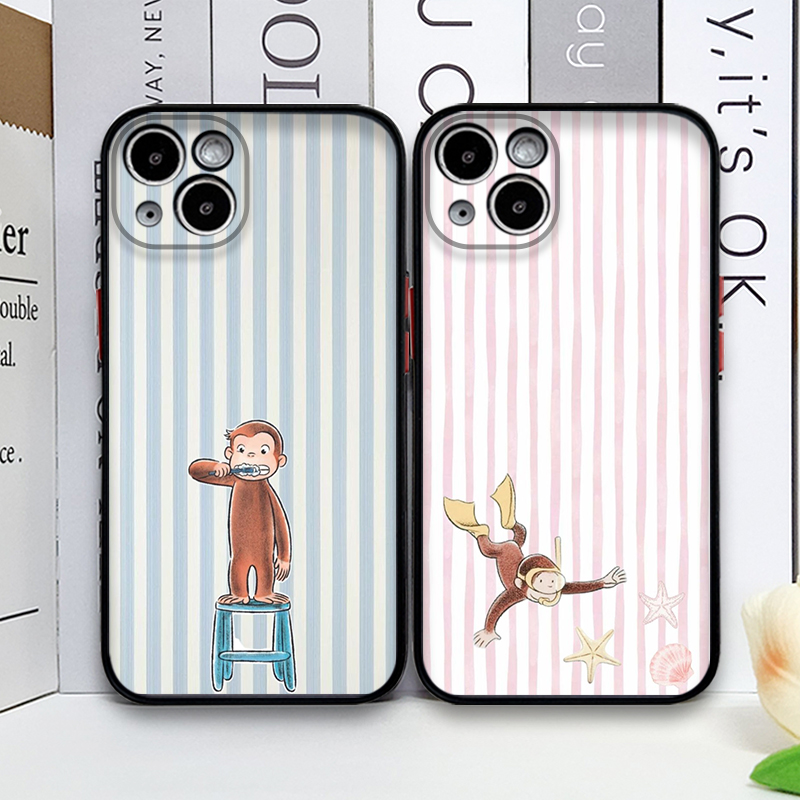 Phone Cases For Iphone 11 - Cartoon gestreepte aap met katten telefoonhoesje