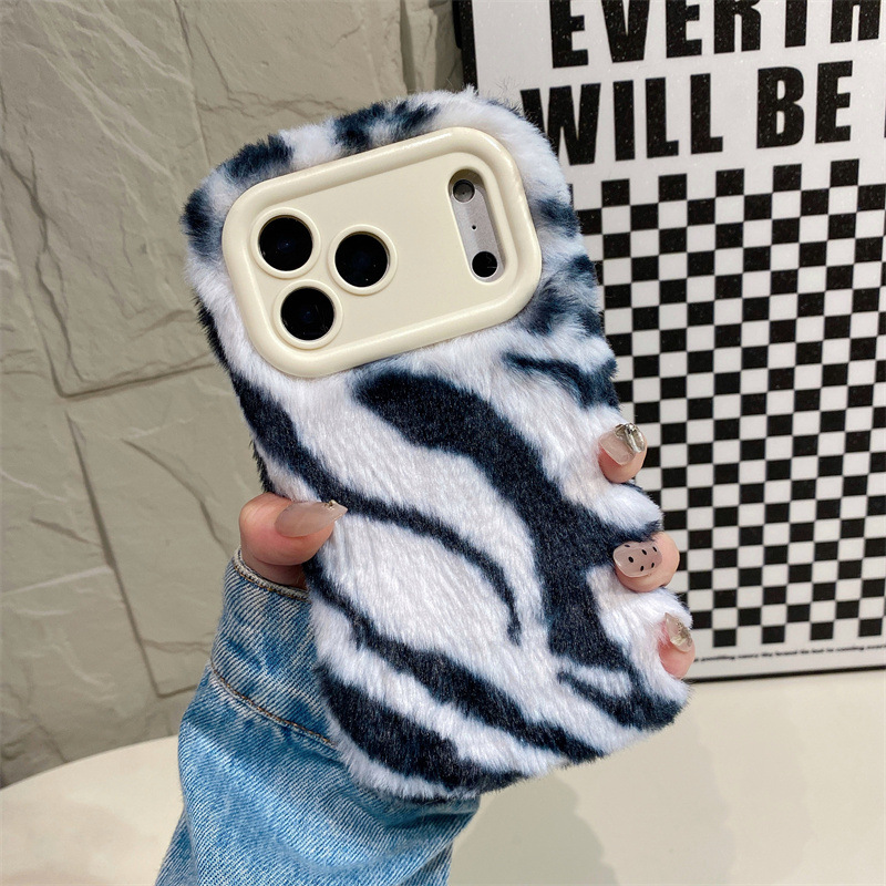 Luxe zebra-patroon pluche tele - Phone Cases For Iphone 11 recensie en prijs