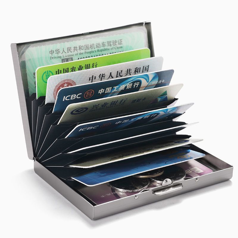 OUIO ​ RFID-blokkerende roestv - Card Holder Slim Case recensie en prijs